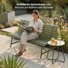 KHG Gartenbank aus Stahl Dunkel-Grün (pulverbeschichtete Parkbank im klassischen Design, für 2-3 Personen wetterfest 160x88x69 cm), Wetterfest, besonders stabil Bild 2