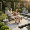 KHG Gartenbank aus Stahl Dunkel-Grün (pulverbeschichtete Parkbank im klassischen Design, für 2-3 Personen wetterfest 160x88x69 cm), Wetterfest, besonders stabil Bild 3