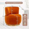 Stuhl 62,5 x 62 x 69,5 cm, Samt, 360° drehbar, orange Bild 4