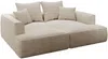 Vente-unique - PINETA Sofa Samt Beige - B 180 cm x H 67 cm x L 230 cm Bild 3