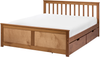 Bett mit 2 Schubladen Kiefernholz OLENDON 140x200 cm Braun Bild 4