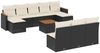 vidaXL 11-tlg. Garten-Sofagarnitur mit Kissen Schwarz Poly Rattan 3226392 Bild 2