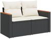 vidaXL 11-tlg. Garten-Sofagarnitur mit Kissen Schwarz Poly Rattan 3226392 Bild 4