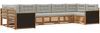 vidaXL Outdoor-Sofagarnitur mit Kissen 7 pcs Natürlich und Hellgrau 3383794 Bild 2