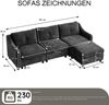 Jiexi Wohnlandschaft Ecksofa Mit Schlaffunktion Kordsofa, L oder U Form Couch Bild 2