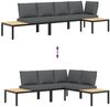 vidaXL 3-tlg. Garten-Sofagarnitur mit Kissen Schwarz Aluminium 3283707 Bild 5