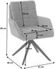 2er-Set Esszimmerstuhl HWC-Q36, Küchenstuhl drehbar Auto-Return, Stoff Chenille (680g/m²) Öko-Tex Metall MVG ~ grau Bild 3