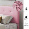 Polsterbett 90 x 200 cm Bett mit Lattenrost, Rückenlehne und zwei Schubladen, hautfreundlicher Samtstoff Beige flaches Einzelbett Kinderbett Jugendbett Gästebett (Rosa) Bild 5