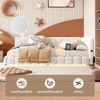 Daybett, 90x200cm Tagesbett, Schlafsofa, Bett mit Lattenrostohne Matratze, 16 Farben Umgebungslicht, USB-Anschluss,Typ-C, Bequemes Material, Vliesimitat, Weiß Bild 2