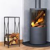 Relaxdays Schwarzes Kaminholzregal aus Stahl Bild 2