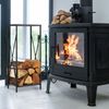 Relaxdays Schwarzes Kaminholzregal aus Stahl Bild 5