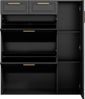 Merax Schuhschrank, mit verstellbaren Regalen, goldenen Griffen, Schubladen, Klappschuhschrank und Türen, Schwarz, B95/D24/H107 Bild 5