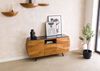 Sideboard Akazie 154x40x75 natur lackiert / Marmor schwarz MONTREAL #125 Bild 3