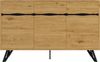 Sideboard, Spanplatte in Holzoptik mit Metallgestell, 140x40x75,5 cm, Holz/Schwarz Bild 5