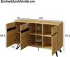 Sideboard, Spanplatte in Holzoptik mit Metallgestell, 140x40x75,5 cm, Holz/Schwarz Bild 3