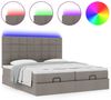 vidaXL Ottoman-Bett mit Matratzen & LEDs Taupe 160x200 cm Stoff 3314538 Bild 5