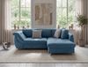 Ecksofa Schlafcouch Polsterecke L-Garnitur Bettkasten mit Ottomane rechts Blau Bild 2