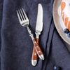 Dessertbesteck Nürnberg, 12-teilig, 6 Personen, Edelstahl, braune Griffe Bild 3