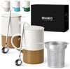 MiaMio Tasse für losen Tee mit Siebeinsatz und Deckel, Braun, 2-tlg, Keramik, 500 ml je Tasse Bild 2