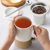 MiaMio Tasse für losen Tee mit Siebeinsatz und Deckel, Braun, 2-tlg, Keramik, 500 ml je Tasse Bild 3