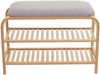 Schuhregal HWC-F72, Sitzbank Polsterbank Schuhablage Schuhschrank, Ablagefach Bambus 50x70x30cm Bild 3