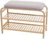 Schuhregal HWC-F72, Sitzbank Polsterbank Schuhablage Schuhschrank, Ablagefach Bambus 50x70x30cm Bild 4