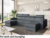 MEBLINI Schlafcouch mit Bettkasten - VOSS - 306x168x79cm - Grau Samt - Ecksofa mit Schlaffunktion - Sofa mit Relaxfunktion und Kopfstützen - Couch U-Form - Eckcouch - Wohnlandschaft Bild 3