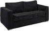 Vente-unique - LORETO Sofa SamtStoff Schwarz - B 223 cm95 cm x H 90 cm x L 215 cm Bild 3