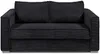 Vente-unique - LORETO Sofa SamtStoff Schwarz - B 223 cm95 cm x H 90 cm x L 215 cm Bild 2