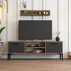 Dmora Fernsehschrank sri, Ständer für Wohnzimmerfernseher, Niedriges Wohnzimmer-Sideboard, TV-Ständerbasis, 140x30h48 cm, Walnuss und Anthrazit Bild 4