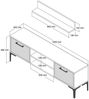 Dmora Fernsehschrank sri, Ständer für Wohnzimmerfernseher, Niedriges Wohnzimmer-Sideboard, TV-Ständerbasis, 140x30h48 cm, Walnuss und Anthrazit Bild 3
