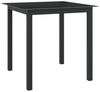 vidaXL Gartentisch Schwarz 80x80x74 cm Aluminium und Glas 312200 Bild 4