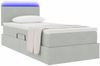 vidaXL LED-Speicherbett mit Matratze Hellgrau 90 x 200 cm Samt 3371307 Bild 3
