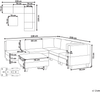 Beliani 'Unstad' Sofa, Dunkelgrau, Stoff, 72 x 228 x 228 cm, mit Ottomane, Links Bild 2