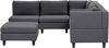 Beliani 'Unstad' Sofa, Dunkelgrau, Stoff, 72 x 228 x 228 cm, mit Ottomane, Links Bild 4