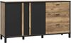 FORTE Hayato Sideboard, Holzwerkstoff, Braun/Schwarz, 154,5 x 85,2 x 42 cm Bild 3
