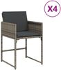 vidaXL Gartenstühle mit Kissen 4 Stk. Grau Poly Rattan 4007477 Bild 2