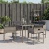 vidaXL Gartenstühle mit Kissen 4 Stk. Grau Poly Rattan 4007477 Bild 4