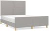 vidaXL Bettgestell ohne Matratze Hellgrau 140x190 cm Stoff 3124968 Bild 2