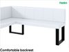 MEBLINI Eckbank für Esszimmer mit ausziehbarem Tisch - Küchenbank - Essecke - Sitzecke Küche - PETER - U-Beine 128x168x87cm Links - Weiß Kunstleder/M Weiß Matt Bild 5