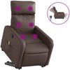 vidaXL Massagesessel mit Aufstehhilfe Elektrisch Braun Kunstleder 3206772 Bild 2
