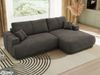 RINA L Design Ecksofa, Schlaffunktion & Stauraum, DL-System, Wellenfedern, Liegefläche 220x155 cm, freistehendes Polstersofa, Schlafcouch - Dunkelgrau Velvet - Rechts Seite Bild 5
