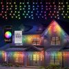Elegear Lichterkette 5×0,6m LED Eiszapfenlichter Weihnachtsbeleuchtung, Lichtervorhang, Außen Eiszapfen, 16 Mio. Farben 60 Modi Musik Timer, Weihnachtsdeko Bild 4
