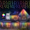 Elegear Lichterkette 5×0,6m LED Eiszapfenlichter Weihnachtsbeleuchtung, Lichtervorhang, Außen Eiszapfen, 16 Mio. Farben 60 Modi Musik Timer, Weihnachtsdeko Bild 5