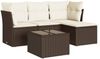 vidaXL 5-tlg. Garten-Sofagarnitur mit Kissen Braun Poly Rattan 3217553 Bild 2