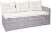 Poly-Rattan-Garnitur HWC-A29, Gartengarnitur Sitzgruppe Lounge-Esstisch-Set Sofa ~ hellgrau, Kissen creme + Bank Bild 3