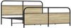vidaXL Metallbett ohne Matratze Sonoma-Eiche 200x200 cm 3318655 Bild 3
