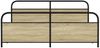 vidaXL Metallbett ohne Matratze Sonoma-Eiche 200x200 cm 3318655 Bild 4