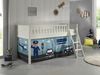 Vipack 'Scott' Spielbett mit Rolllattenrost, Leiter und Textilset 'Police', weiß lackiert, 90x200 cm Bild 2