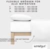 Schlafgut Spannbettlaken Premium, Gummizug: rundum, (1 Stück), Mako-Zwirn-Jersey, Full-white, M 120x200cm - 130x220cm Bild 3
